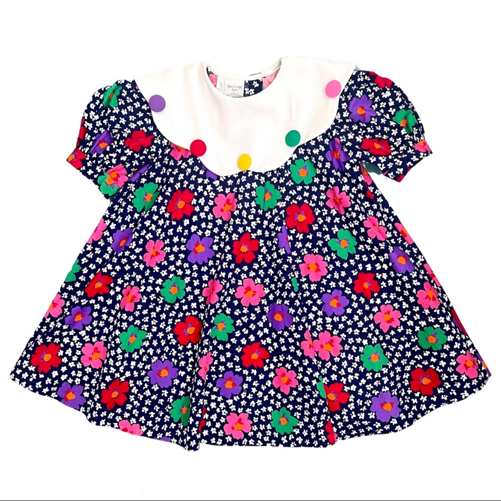 Vintage puff sleeve swing dress